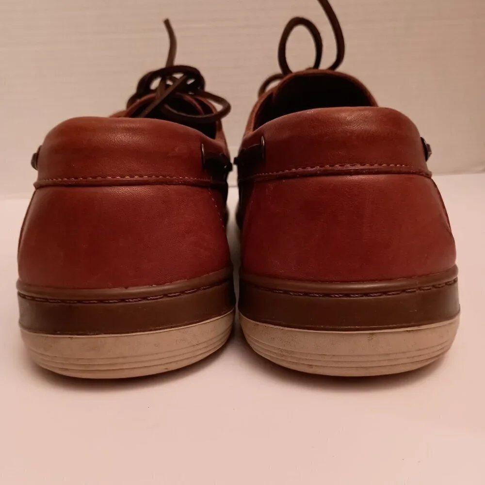 Allen Edmonds Eastport Boat Shoes Mens 10D Brown Leather 3Eye Casual Deck Preppy